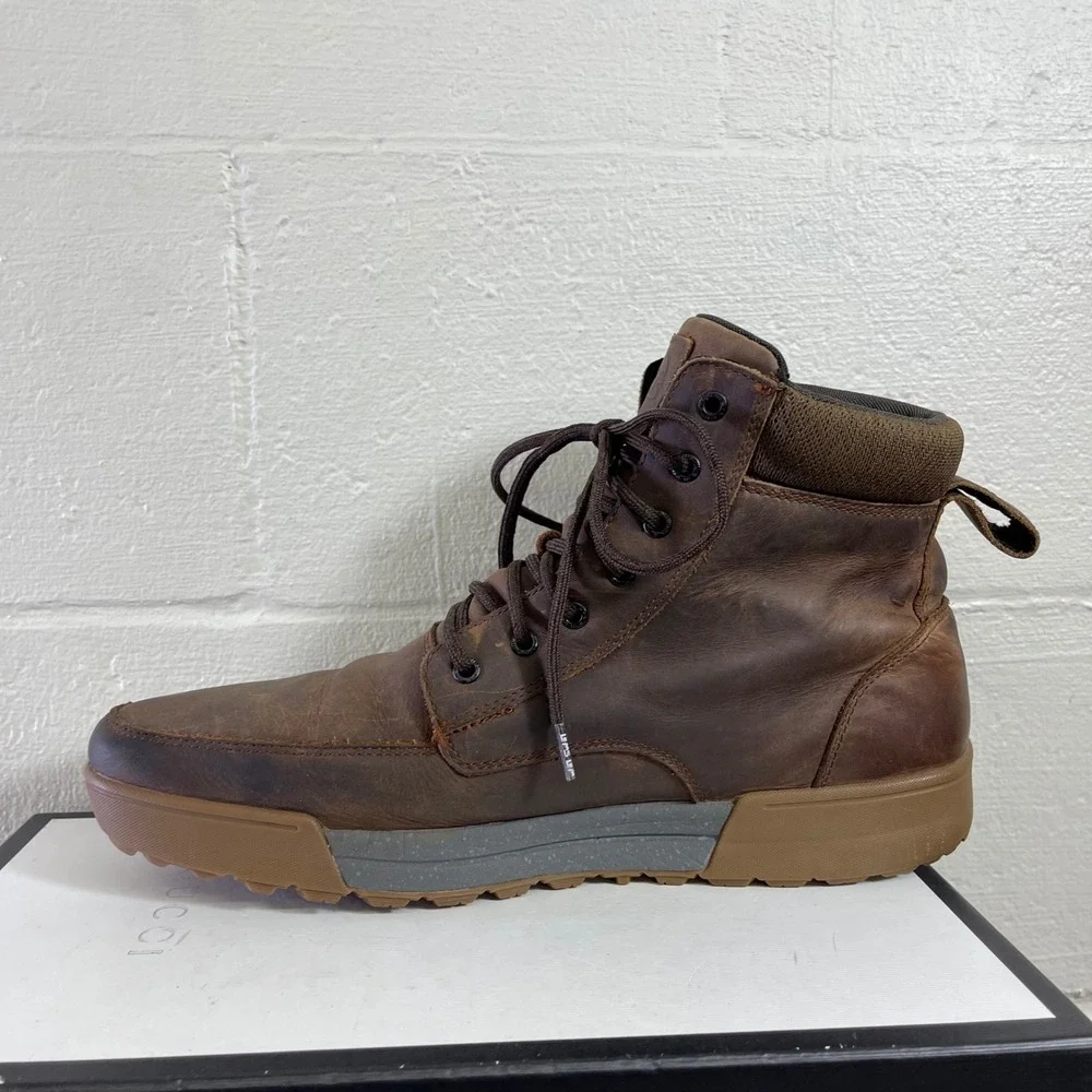 Lems Boulder Summit WP Boots Rugged Bark Brown Leather Waterproof Men's 15 US